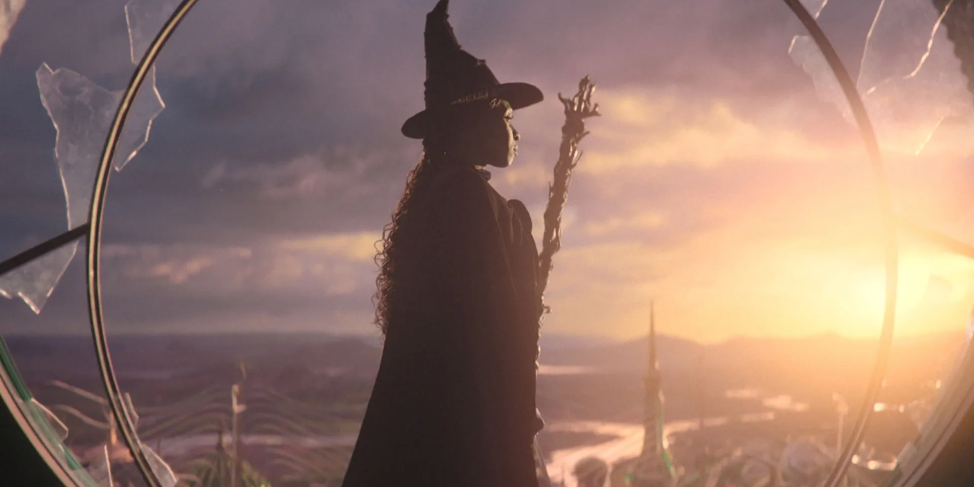 Elphaba looks through the broken window